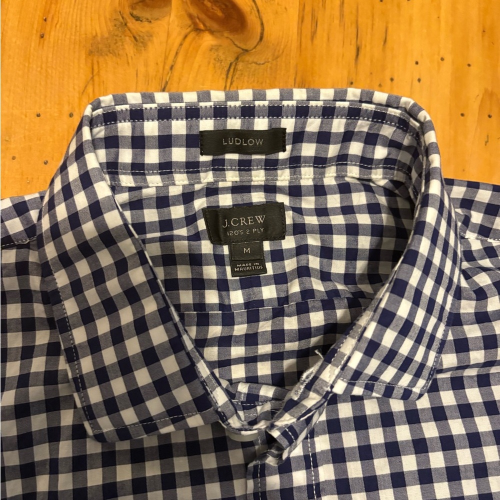 J. Crew Men's Ludlow Blue Checkered Shirt